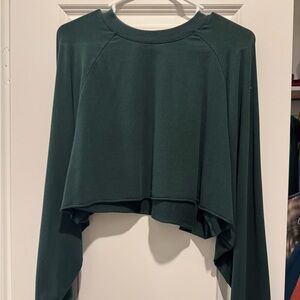 ALO Yoga Green Cropped Sweatshirt